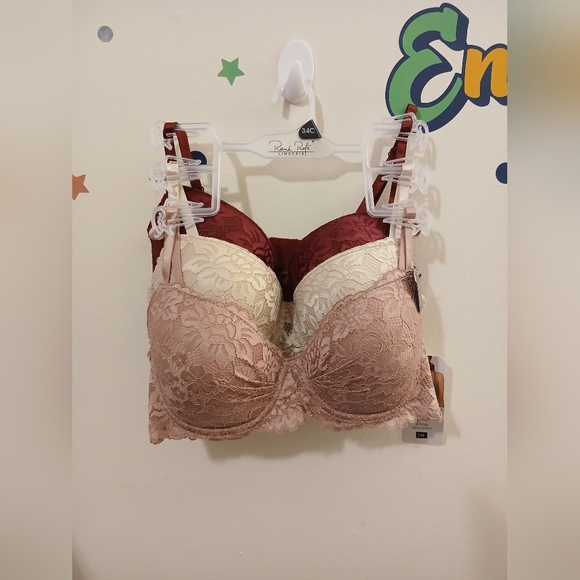 René Rofé Lingerie – 3-Pack Lace Bras – Size 34C – Lightly Padded – NWT - Picture 2 of 9